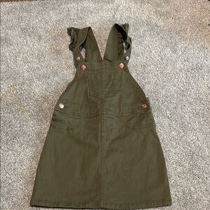 BCBGirls Green Overall Dress Casual Cotton